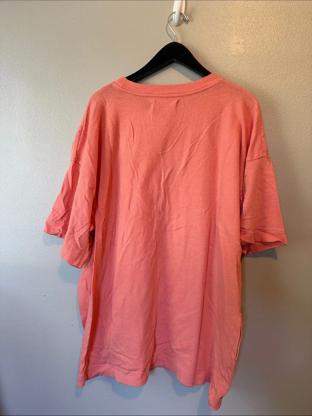 Free People Beach Short Sleeve Shirt Swim Cover Up Pockets Coral Small Cotton